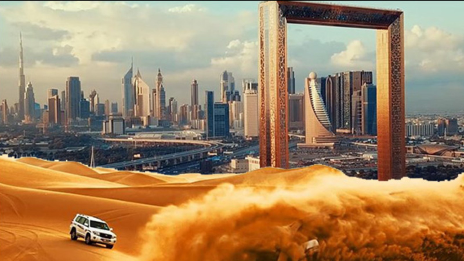 Discover the vibrant cityscape of Dubai with its modern skyscrapers and bustling highways. #DubaiCity #ModernArchitecture #CityLife"